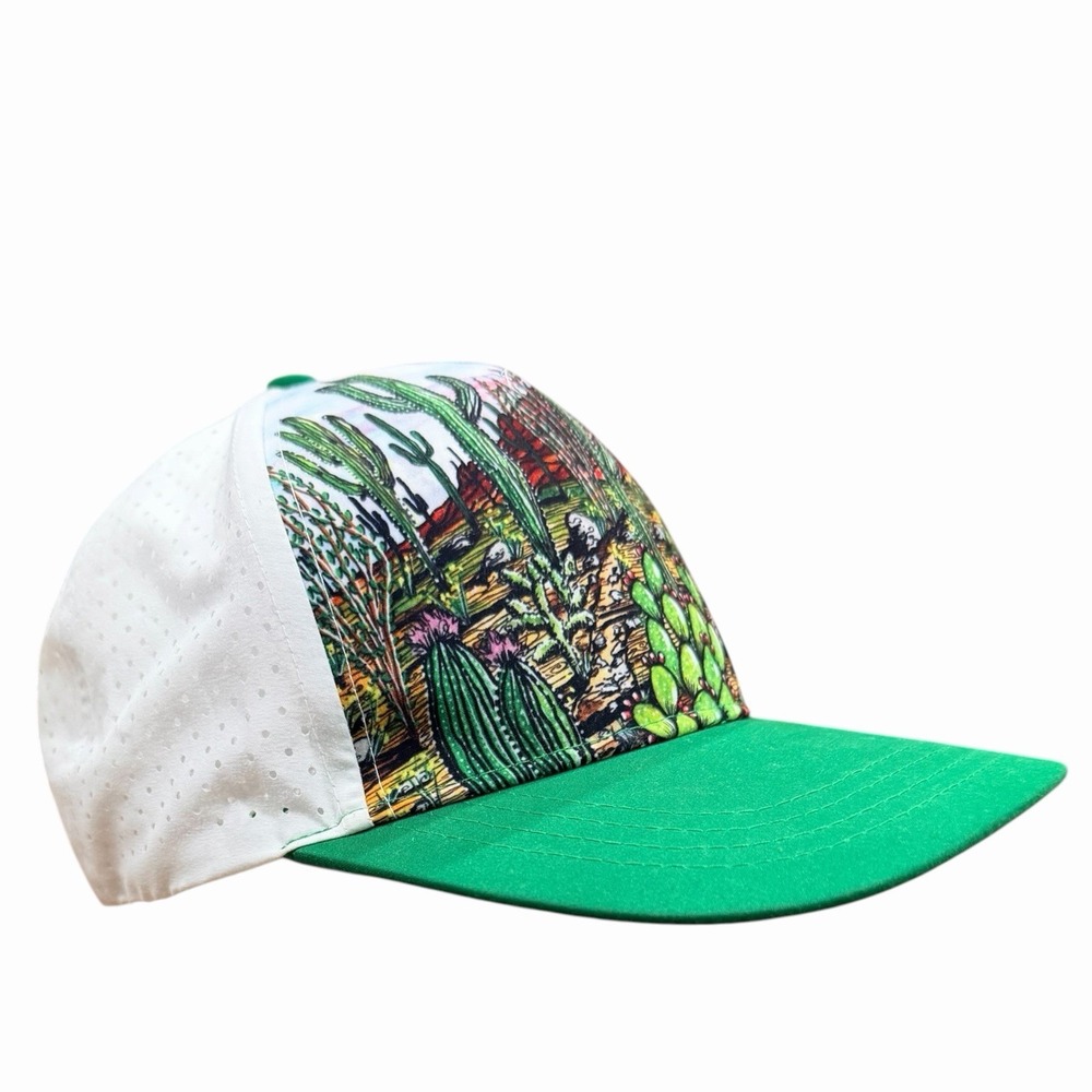 BOCO Gear Desert Cactus Hat Snapback Running Cap Green Brim Outdoor Hiking Cap